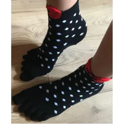 Les Petits Caprices Chaussettes 5 Doigts Plumetis Et Noeud Pap -Bas et Collants Soldes Boutique chaussettes 5 doigts plumetis et noeud pap 2