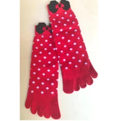 Les Petits Caprices Chaussettes 5 Doigts Plumetis Et Noeud Pap -Bas et Collants Soldes Boutique chaussettes 5 doigts plumetis et noeud pap 3