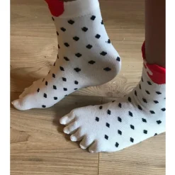 Les Petits Caprices Chaussettes 5 Doigts Plumetis Et Noeud Pap -Bas et Collants Soldes Boutique chaussettes 5 doigts plumetis et noeud pap 4