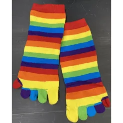 Bas et Collants Soldes Boutique -Bas et Collants Soldes Boutique chaussettes 5 doigts rayures multi coton 1
