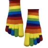 Les Petits Caprices Chaussettes 5 Doigts Rayures Multi Coton