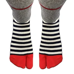 Chaussettes Japonaises Rayures Mariniere BErthe Aux Grands Pieds