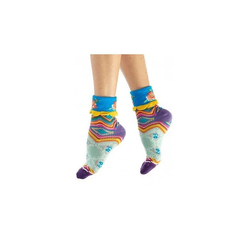 Chaussettes Revers Dub Et Drino Aesthetic Turquoise Fleuri 3 Chaussettes Revers Dub Et Drino Aesthetic Turquoise Fleuri – Image 3