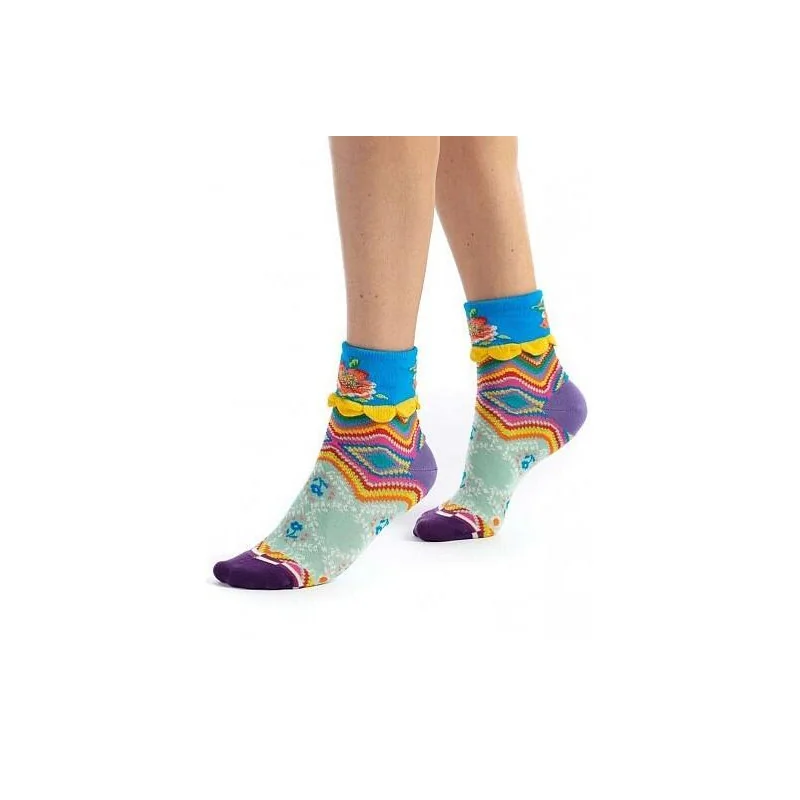 Chaussettes Revers Dub Et Drino Aesthetic Turquoise Fleuri 1 Chaussettes Revers Dub Et Drino Aesthetic Turquoise Fleuri