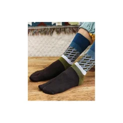 Les Petits Caprices Chaussettes Tabis Coton Mosaïque Pétrole -Bas et Collants Soldes Boutique chaussettes tabis coton mosaique petrole 2