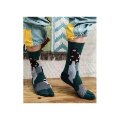 Les Petits Caprices Chaussettes Tabis Coton Pois Et Rayures Psychédélique Pétrole -Bas et Collants Soldes Boutique chaussettes tabis coton pois et rayures psychedelique petrole 2