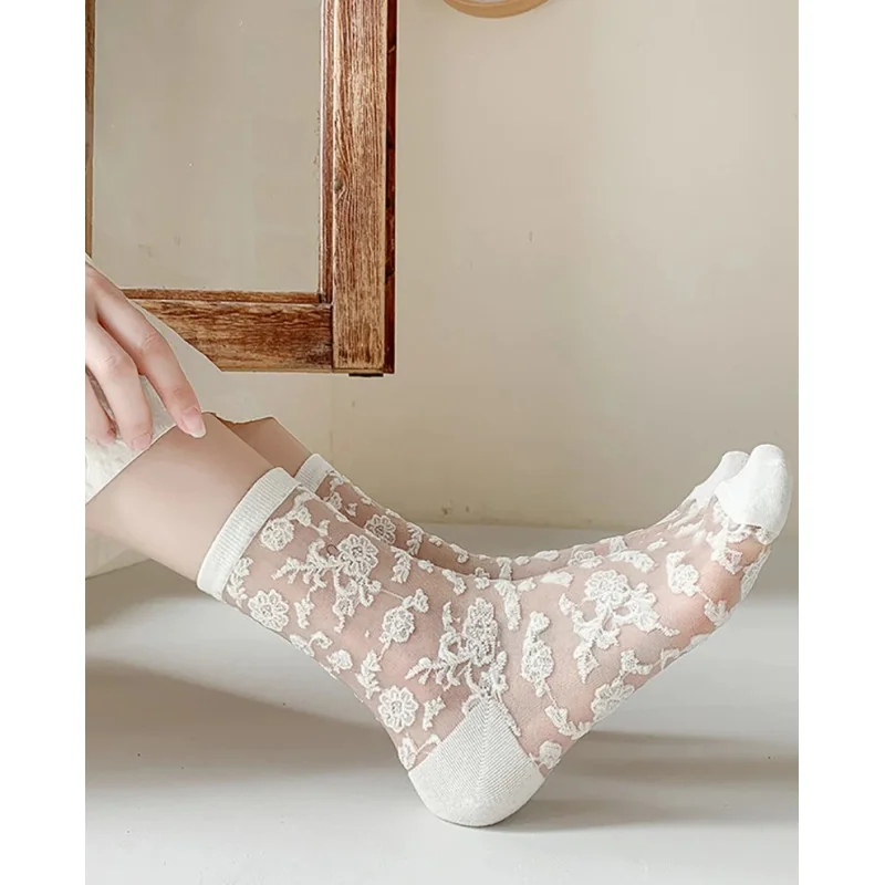 Les Petits Caprices Chaussettes Transparente Façon Dentelle 1 Les Petits Caprices Chaussettes Transparente Façon Dentelle