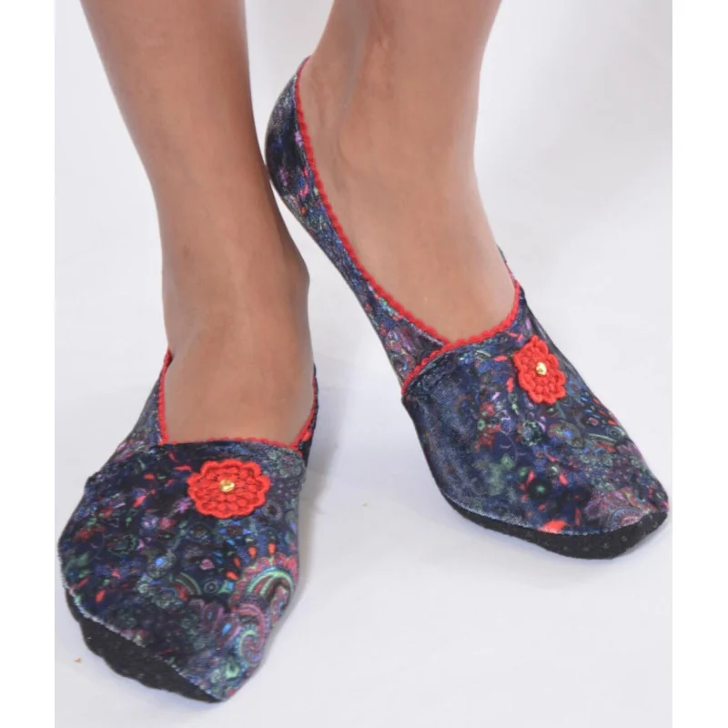 Chausson Ixli Imprimé Bleu Fleuri 2 Chausson Ixli Imprimé Bleu Fleuri – Image 2