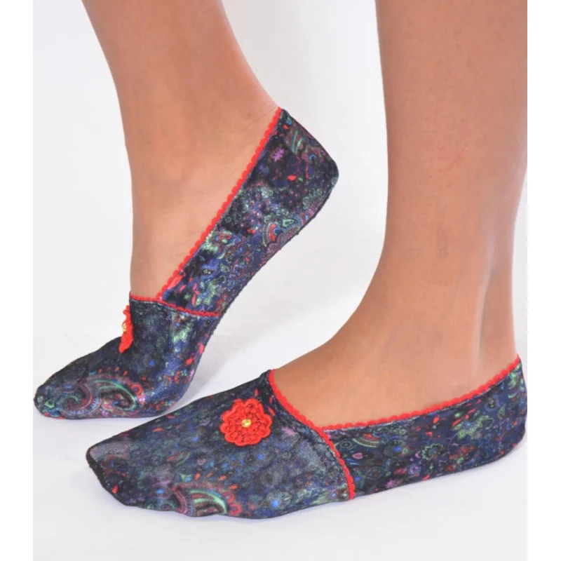 Chausson Ixli Imprimé Bleu Fleuri 1 Chausson Ixli Imprimé Bleu Fleuri