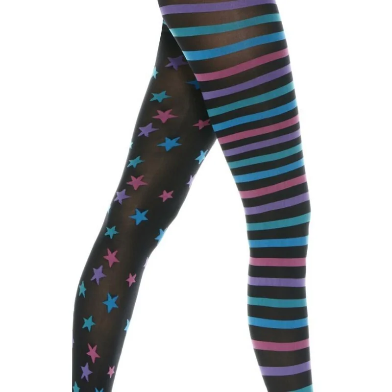 Les Petits Caprices Collant Asymétrique Rayures Etoiles 2 Les Petits Caprices Collant Asymétrique Rayures Etoiles – Image 2