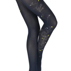 Collant Berthe Aux Grands Pieds Arbre Marine Fleurs Jaune