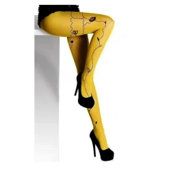 Collant Berthe Aux Grands Pieds Ocre Fleuri