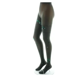 Collant Bouquet Fleuri Berthe Aux Grands Pieds Kaki -Bas et Collants Soldes Boutique collant bouquet fleuri berthe aux grands pieds kaki 1 2