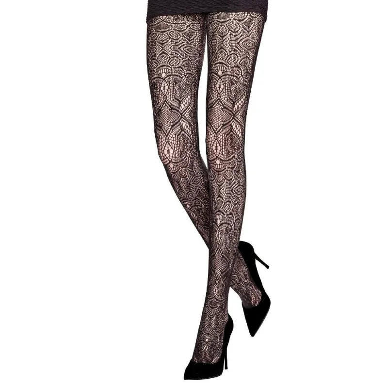Collant Emilio Cavallini Dentelle Armoirie 1 Collant Emilio Cavallini Dentelle Armoirie