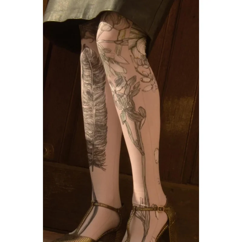 Collant Imprimé Plumes De Jour Marieantoilette 2 Collant Imprimé Plumes De Jour Marieantoilette – Image 2