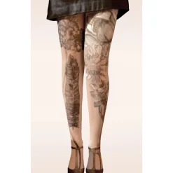 Collant Imprimé Plumes De Jour Marieantoilette