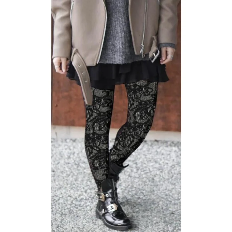 Collant Le Bourget Dentelle Fantaisie Noire 1 Collant Le Bourget Dentelle Fantaisie Noire