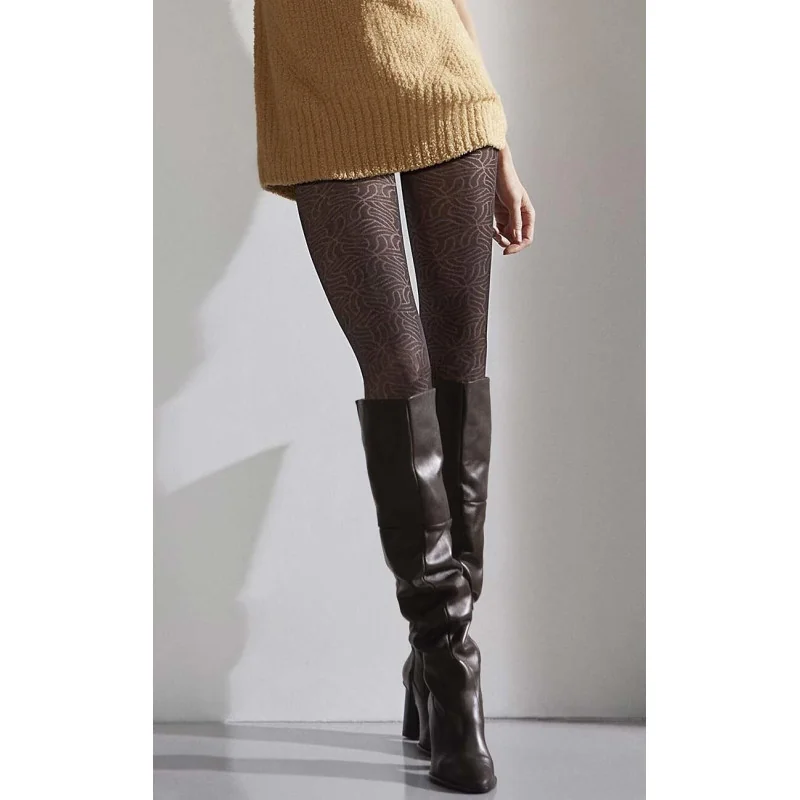 Collant Le Bourget Effet Dévoré Noir Elsie 1 Collant Le Bourget Effet Dévoré Noir Elsie