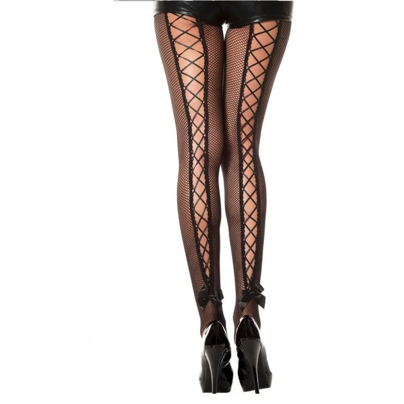 Obsessive Collant Noir Résille Effet Laçage 1 Obsessive Collant Noir Résille Effet Laçage
