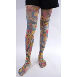 Collant Opaque Imprimé Bande Dessinée Vintage Flirt
