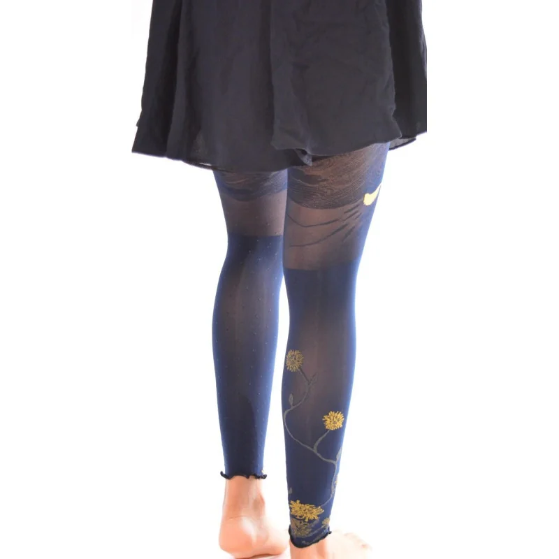 Collant Sans Pieds Agapanthes Marine Berthe Aux Grands Pieds 2 Collant Sans Pieds Agapanthes Marine Berthe Aux Grands Pieds – Image 2