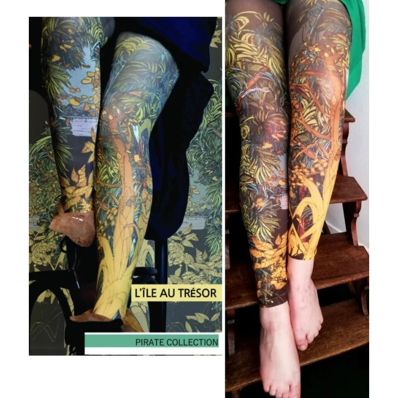 Collant Sans Pieds Marieantoilette île Au Trésor 1 Collant Sans Pieds Marieantoilette île Au Trésor