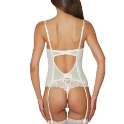 Guêpière Aubade Dentelle Nacre Mariage -Bas et Collants Soldes Boutique guepiere aubade dentelle nacre mariage 2