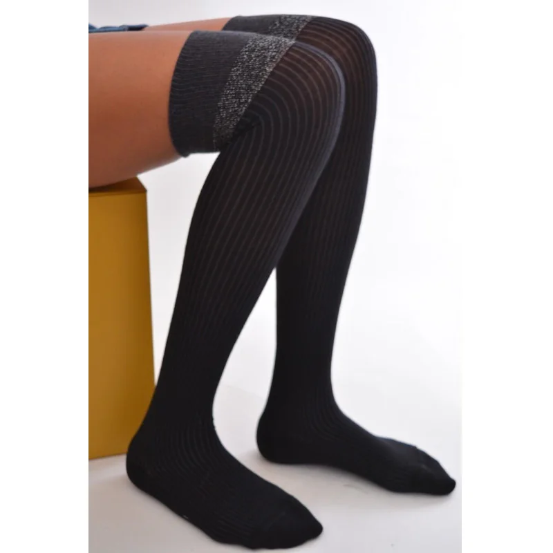 San Giacomo Jambière Douce Rayures Lurex 2 San Giacomo Jambière Douce Rayures Lurex – Image 2