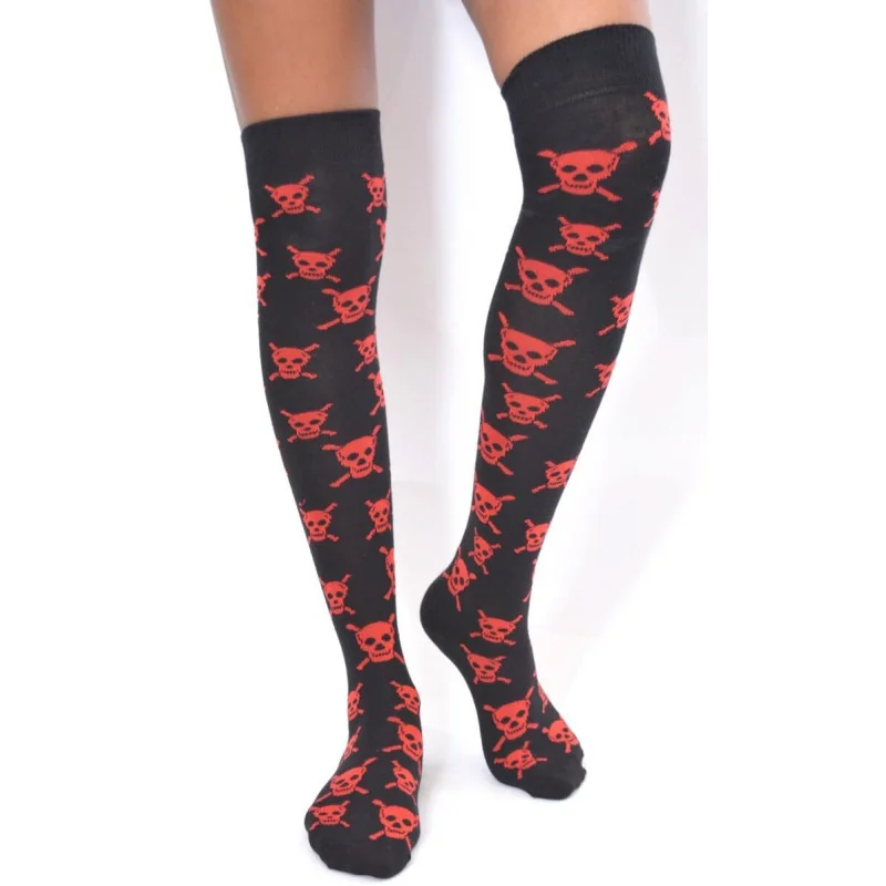 Les Petits Caprices JAmbières Noires Têtes De Morts Rouges 1 Les Petits Caprices JAmbières Noires Têtes De Morts Rouges