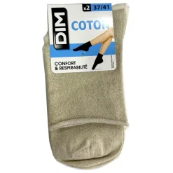 Lot 2 Paires Chaussettes Coton Lurex Non Comprimante Dim