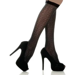 Voila Mi Bas Chevron Ajouré Microfibre