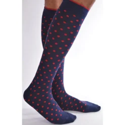 San Giacomo Mi Bas Homme Bleu à Pois Rouge