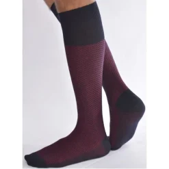 San Giacomo Mi Bas Laine Merinos Marine Nid D'abeille 5 San Giacomo Mi Bas Laine Merinos Marine Nid D'abeille -Bas et Collants Soldes Boutique mi bas laine merinos marine nid d abeille 2