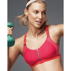 Triumph Lingerie Soutien Gorge Sport Triaction ZIP Rose -Bas et Collants Soldes Boutique soutien gorge sport triaction zip rose 3