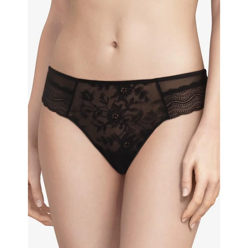 Tanga Chantelle Blanche Dentelle Noire 1 Tanga Chantelle Blanche Dentelle Noire